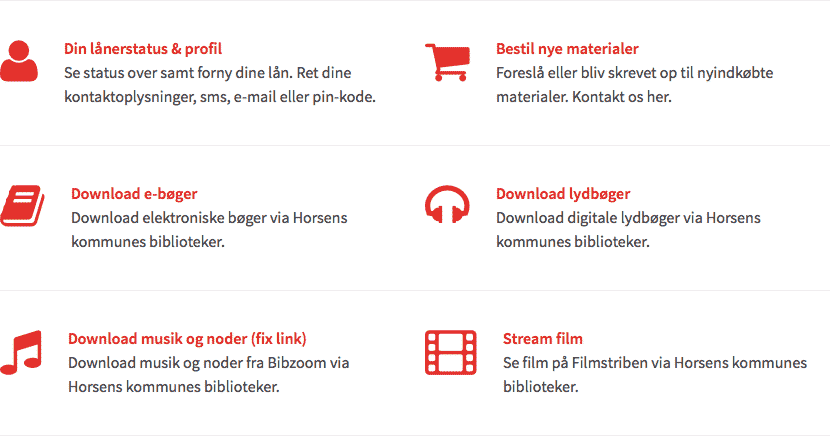 Layout med ikoner og tekst