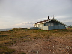 Udsigt over havet på en regnvejrsdag