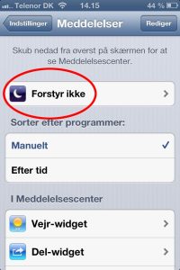 Forstyr ikke funktionen i iOS 6