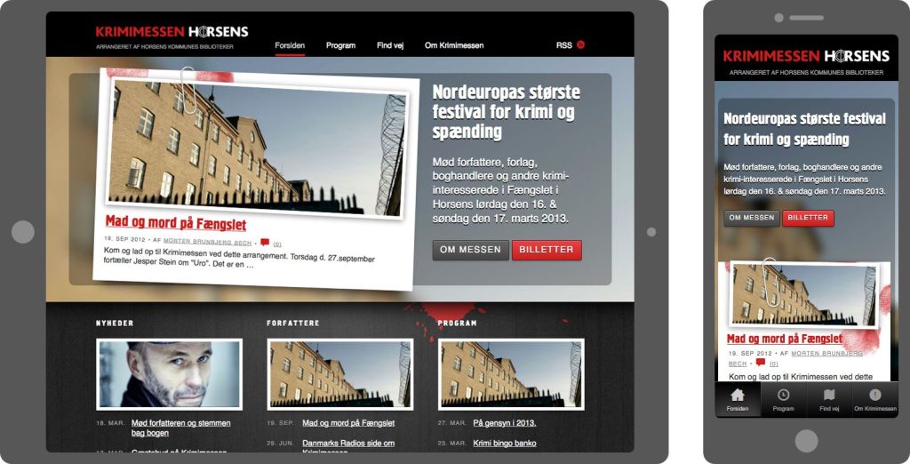 krimimessen.dk på tablet og smartphone