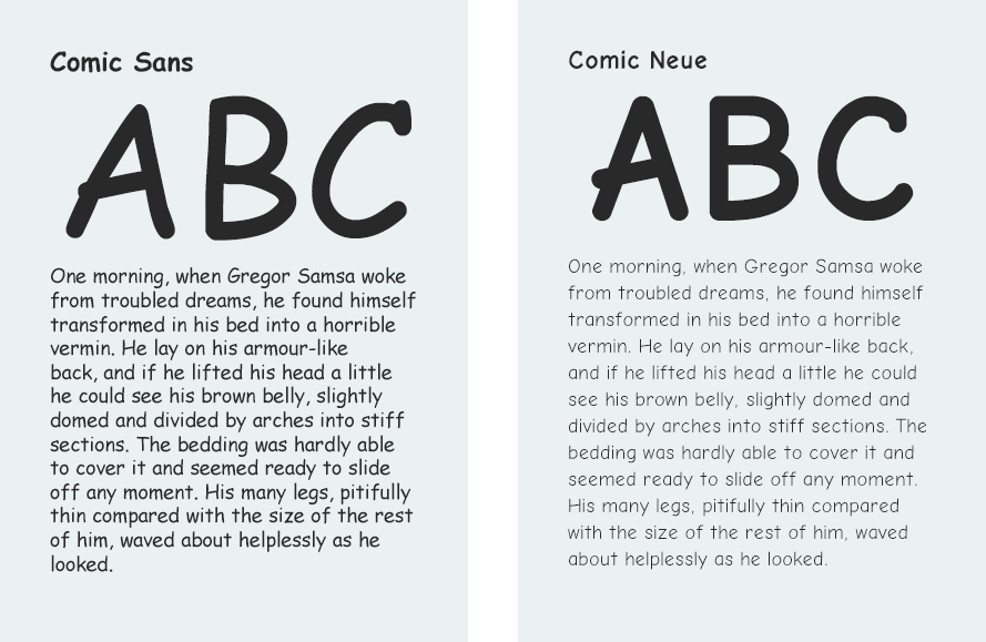 comic neue vs comic sans